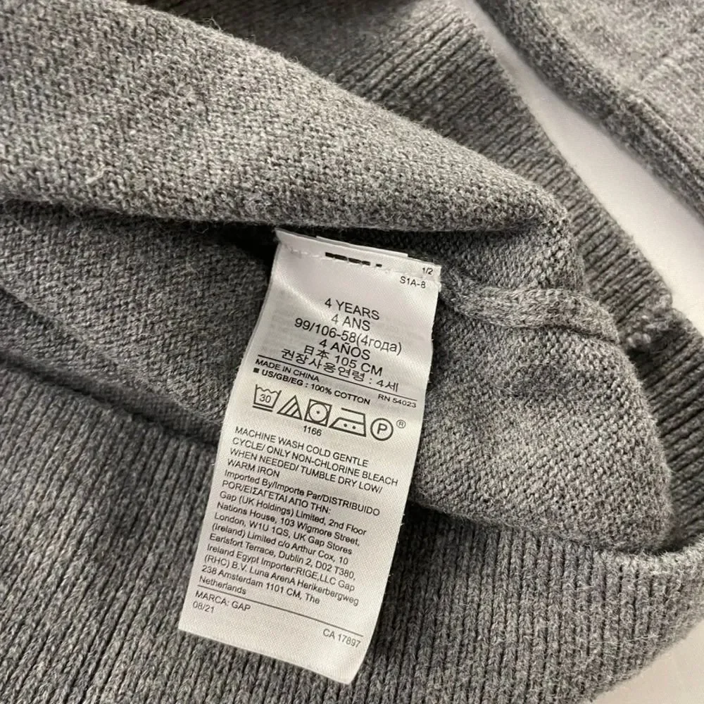 Baby Gap Disney Mickey Mouse Gray Knit Sweater Toddler Boys 4 Years Pullover